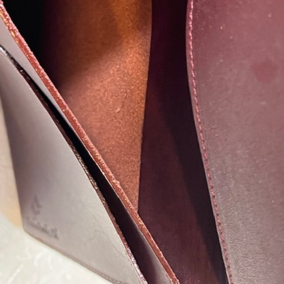 Warden-Brooks, Ltd Leather Burgundy Note Pad Small Book Cover Binder 6.5"x7" - Picture 9 of 15